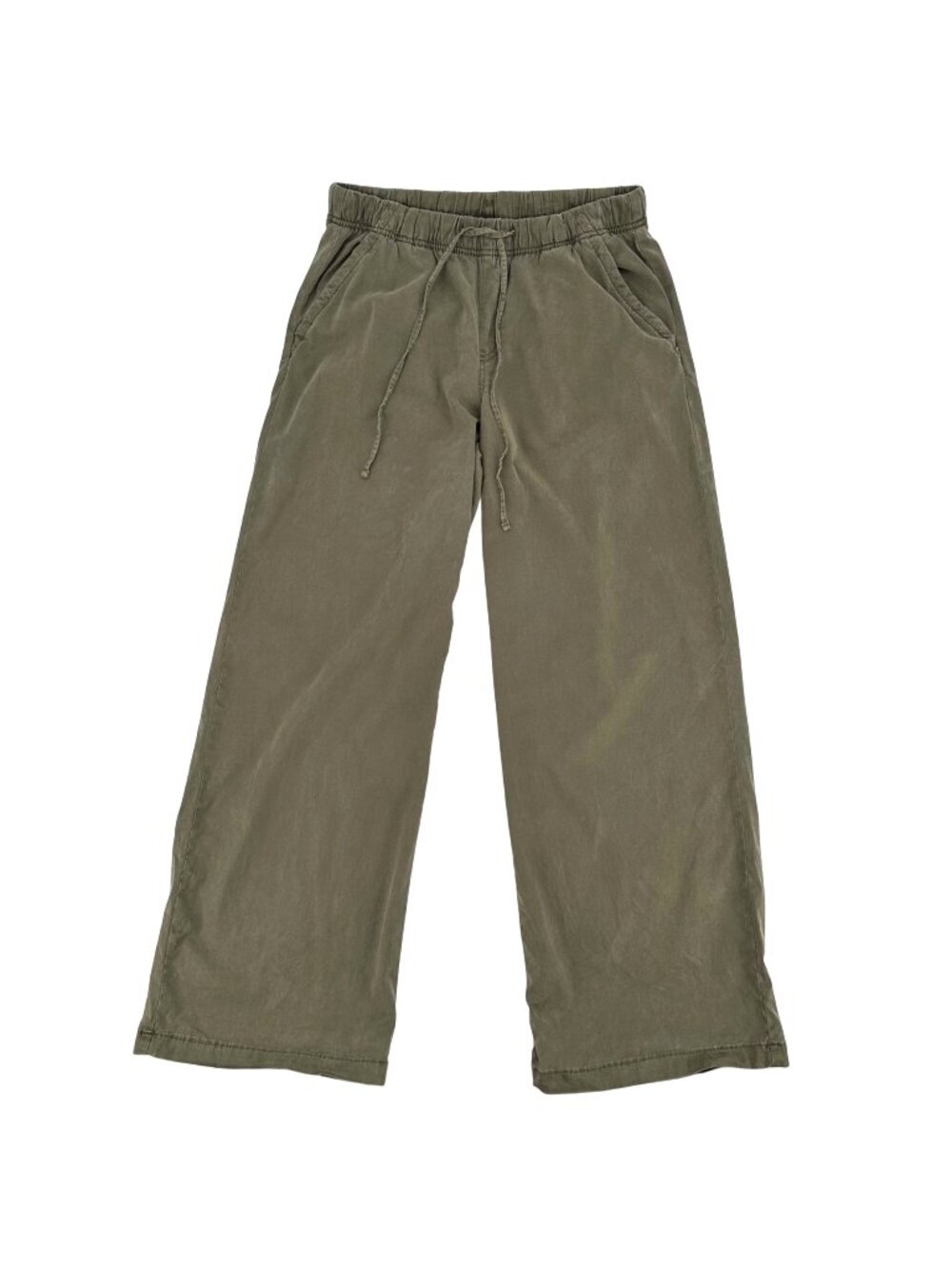 American Eagle Womens Lyocell Wide-Leg Pull On Olive Pants Size Small